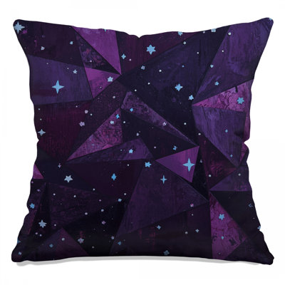 Purple Geometric Starry Double Sided Throw Pillows