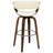 Solid Swivel Bar Stool With Walnut Base And Design Features Elegant Back Support Footrest Pad