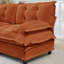Chenille orange à 3 places en forme de L, canapé modulaire en forme de nuage de L 107 po avec coussins, matériaux d'assemblage à fermeture à glissière simple, facile