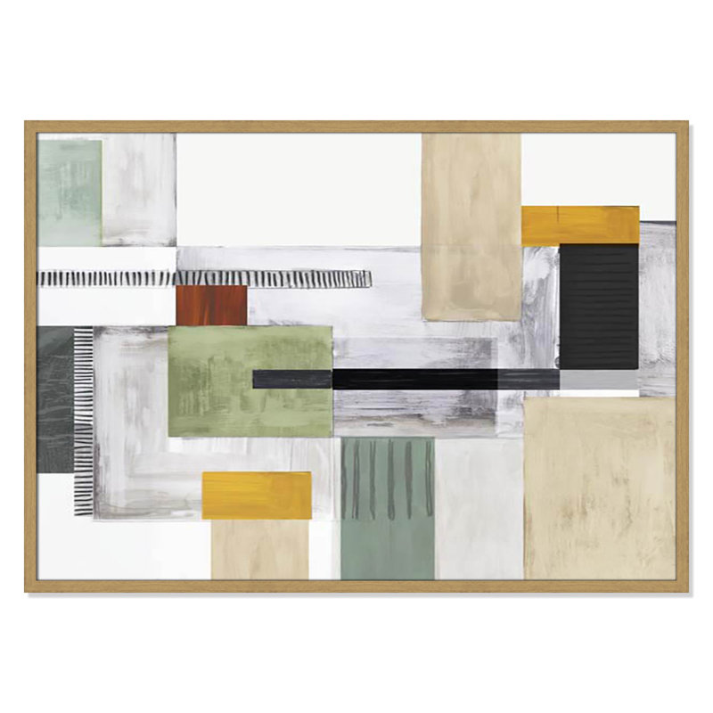 «Playful Blocks» par Tom Reeves, Pas de tapis, Cadre mince noir, H 21,5 po x l 25,5 po x P 0,75 po