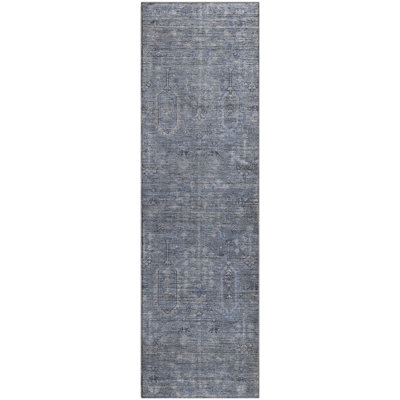 Premium Machine Washable Prisco Blue Rug