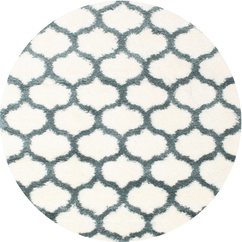 Geometric Indoor Rug, Round 7'