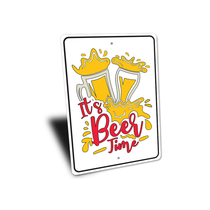 Panneau en aluminium It's Beer Time, H 18 po x l 12 po x P 0,06 po