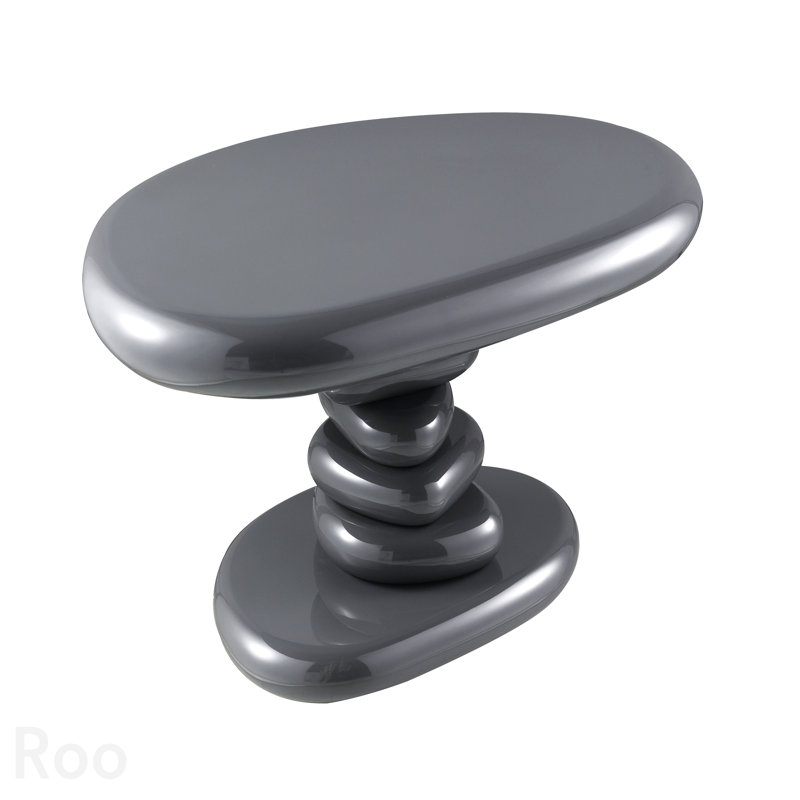 Table de bout, gris Charlene ultrabrillant, 15" H x 30" W x 21" D