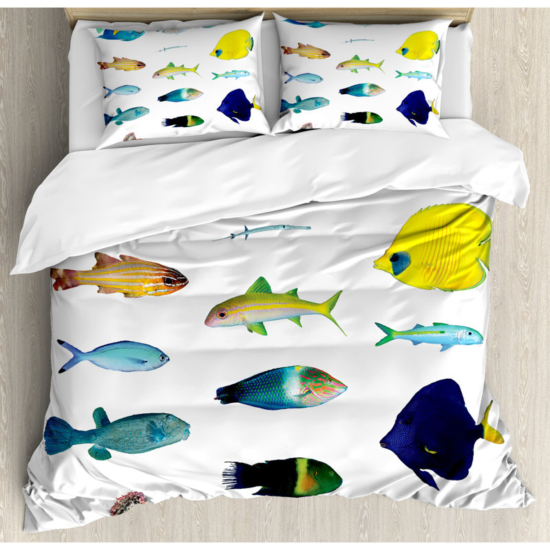 Ocean Animal Coastal Duvet Cover, King