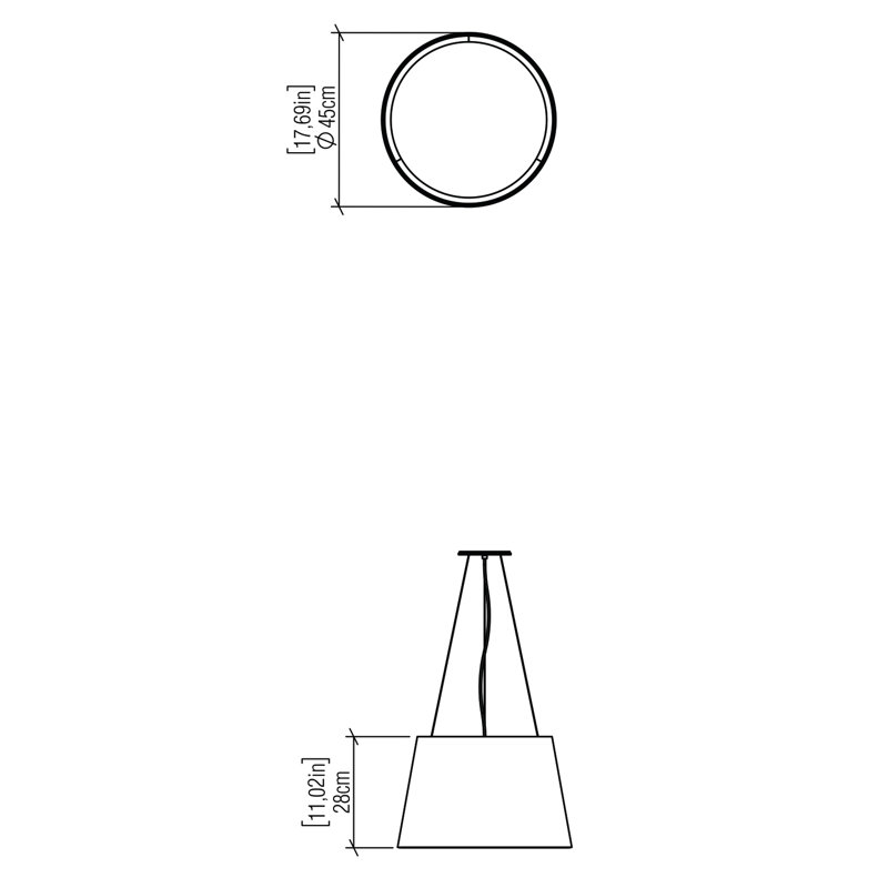 Luminaire suspendu conique 1 lumière DEL 1 lumière, Cappuccino biologique, 3000 K
