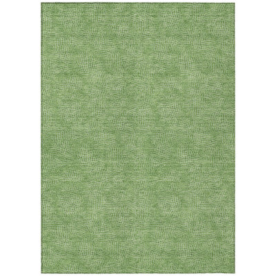 5' X 8' Green And Ivory Geometric Washable Indoor Outdoor Area Rug