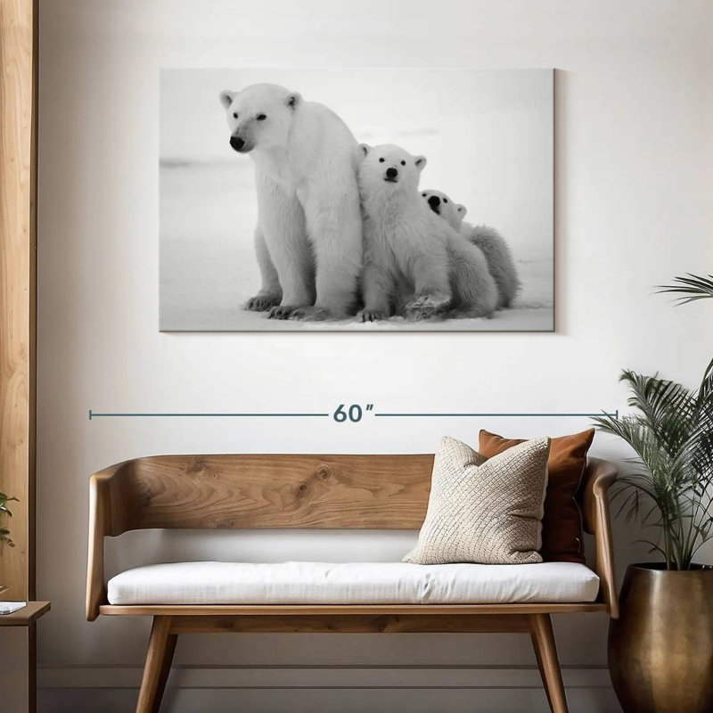 Brampt Polar Bear Family, 30" H x 45" W