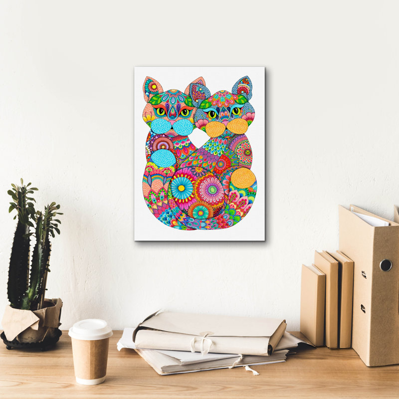 «Siamese Kitties» par Hello Angel, art mural sur toile, 40 po x 54 po, H 16 po x l 12 po x P 0,75 po