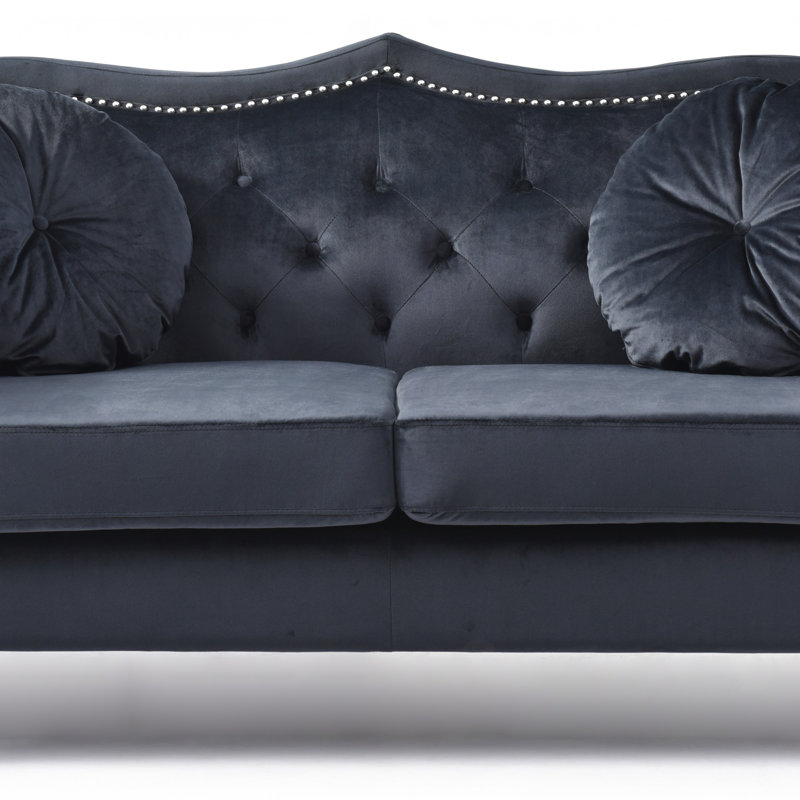 Causeuse élégante avec accoudoirs évasés, assise confortable et style polyvalent pour tout espace de vie., Noir