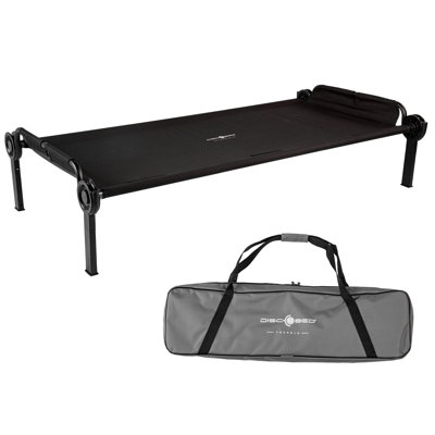 Disc-O-Bed Trundle Cot for XL or 2XL Bunk System with Zippered Carry Bag, Black