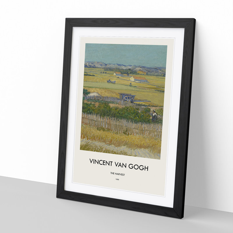 The Harvest by Vincent Van Gogh - Picture Frame Painting, Black Framed, 65cm H x 48cm W x 2cm D