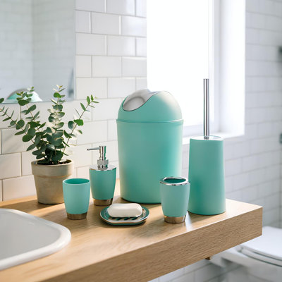 Chrysanthi Aqua 6-Piece Bathroom Accessory Set