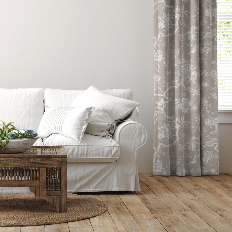 Elwood Natural Cotton Pinch Pleat Drapery Panel Set of 2, 40" W x 120" L