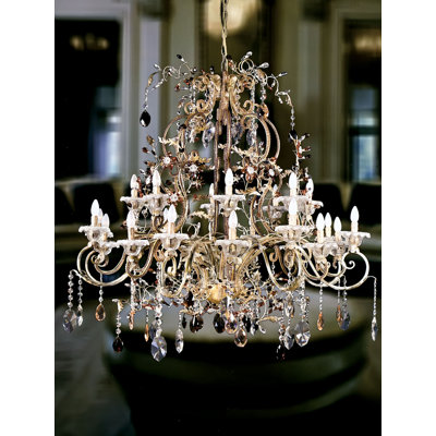 Lustre classique / traditionnel à 24 lumières de style bougie