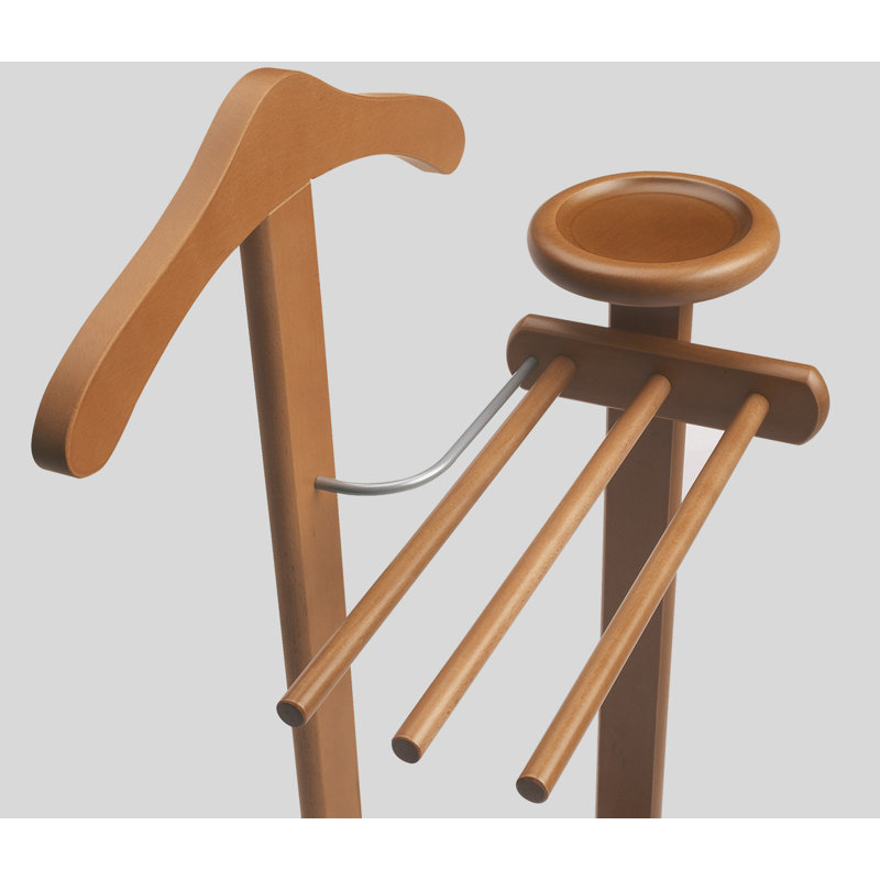 Colombes Solid Wood Freestanding Valet Stand, Cherry