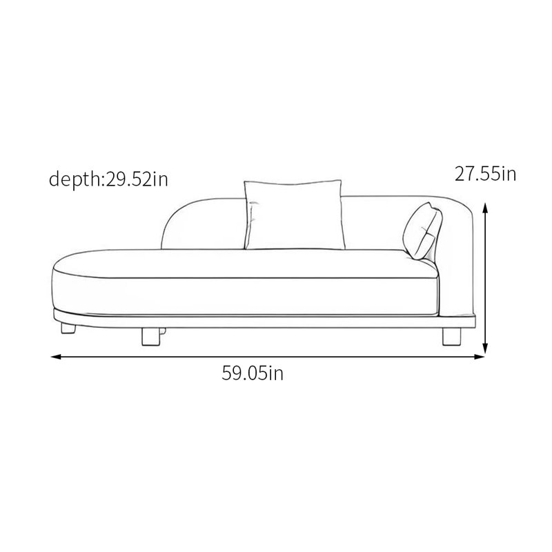 Chaise longue douce de qualité supérieure avec similicuir, Café