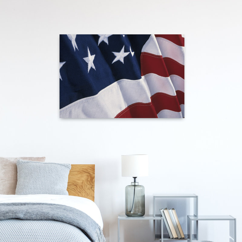 Drapeau américain, paysage contemporain abstrait, art naturel, H 24 po x l 36 po