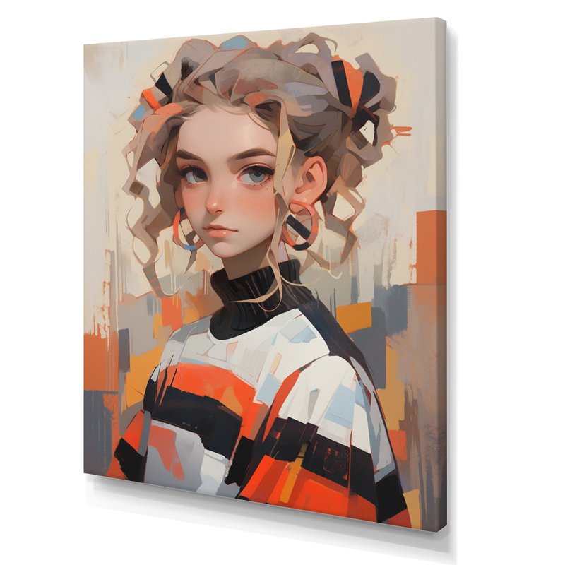 «Brown Orange Animer Superheros Woman», impressions sur toile tendance, H 44 po x l 34 po x P 1,5 po, Toile tendue