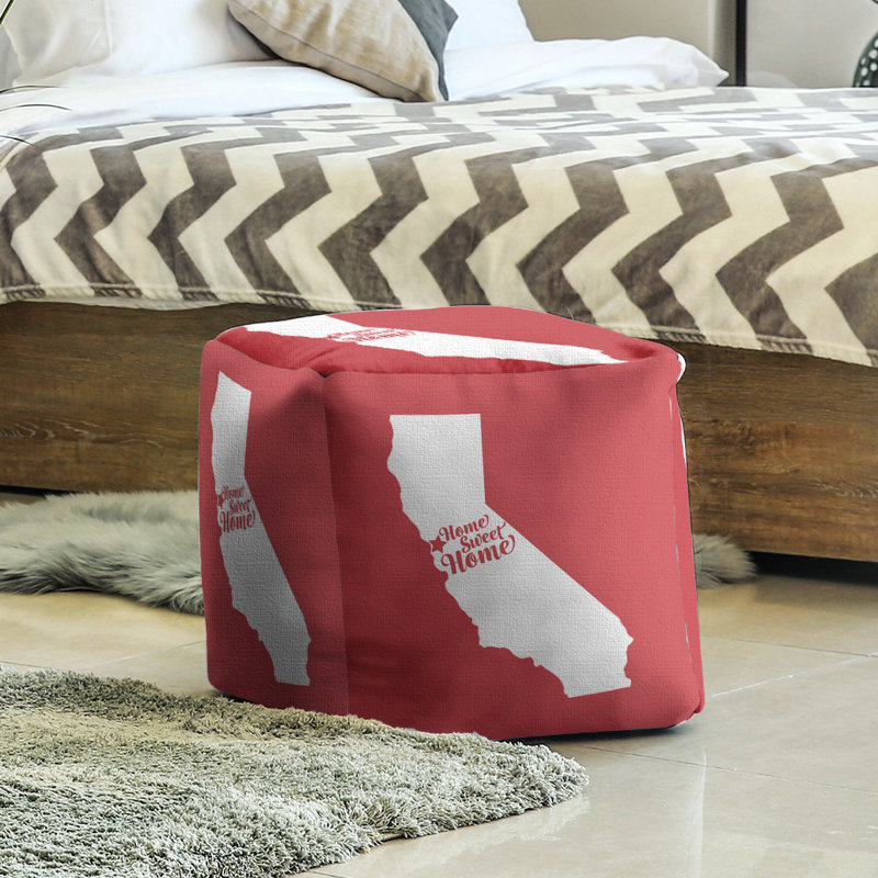 Repose-pieds cubique san francisco home, Rouge