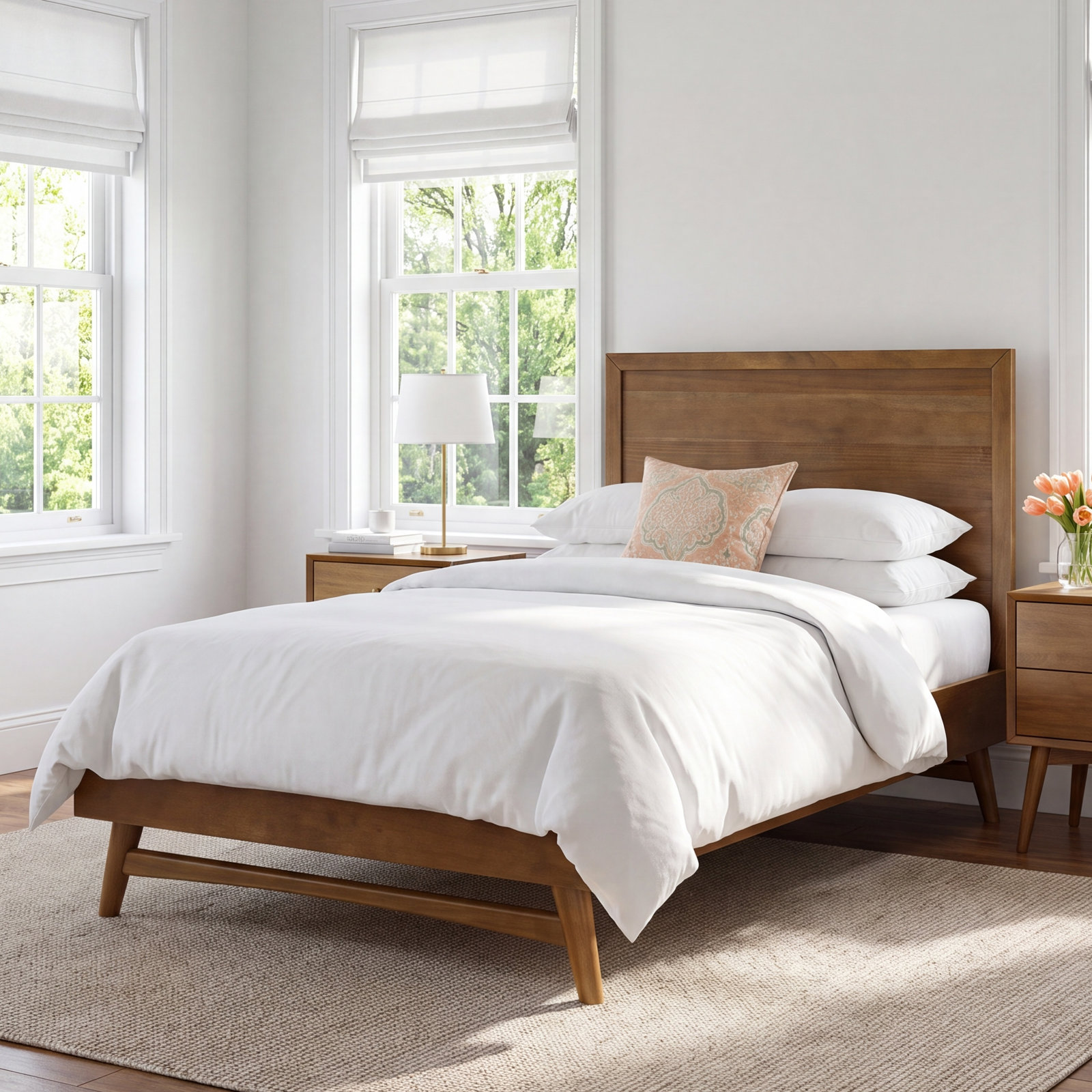 Palma Platform Bed, Twin, Natural Walnut