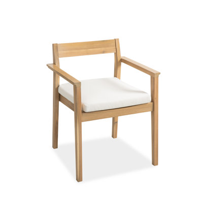 Badgley Stackable Acacia Patio Armchair