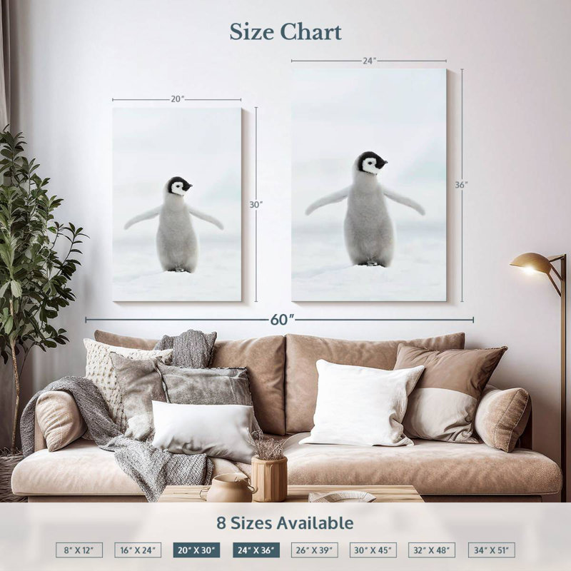 Brampt Lone Emperor Penguin, 36" H x 24" W