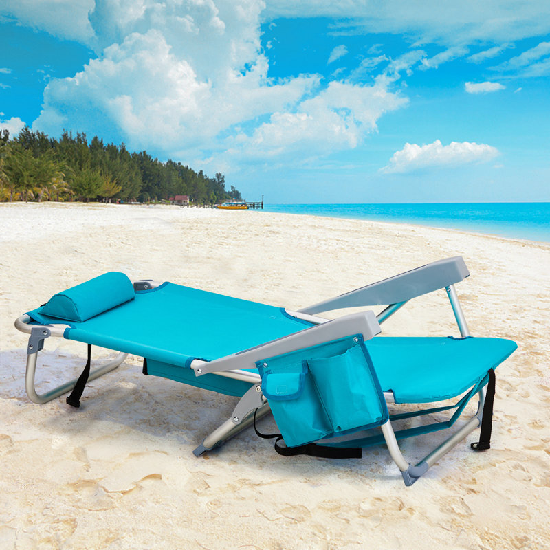 Aluminum Folding Backpack Beach Chair, Bluish