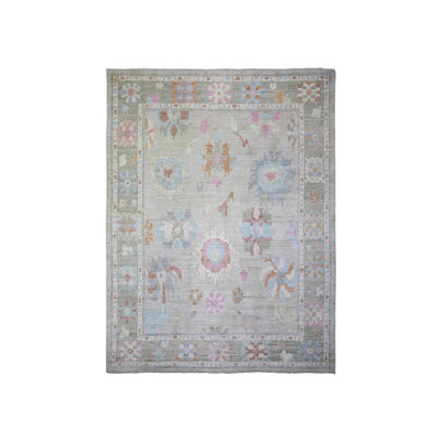 11'10" x 15'5" New Hand Knotted Grey Wool Rectangle Oriental Rug - MOA10273147
