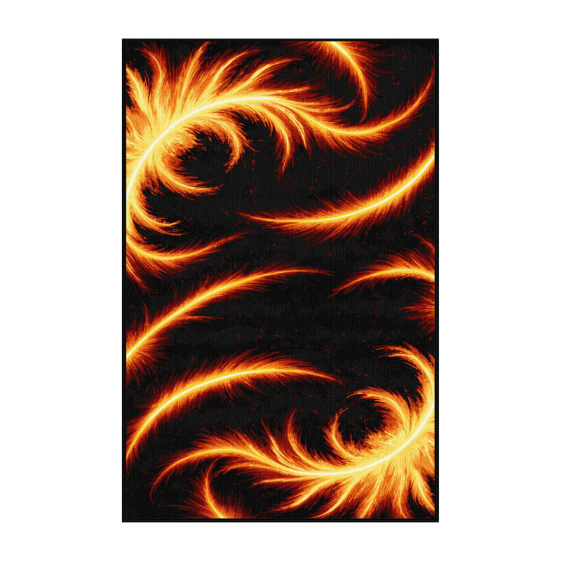 Tapis noir lavable à la machine, Rectangulaire 2 pi x 3 pi