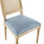 Chaises d'appoint rembourrées en tissu bleu foncé pour la salle à manger - ensemble de 4 avec structure en bois massif - style champêtre français