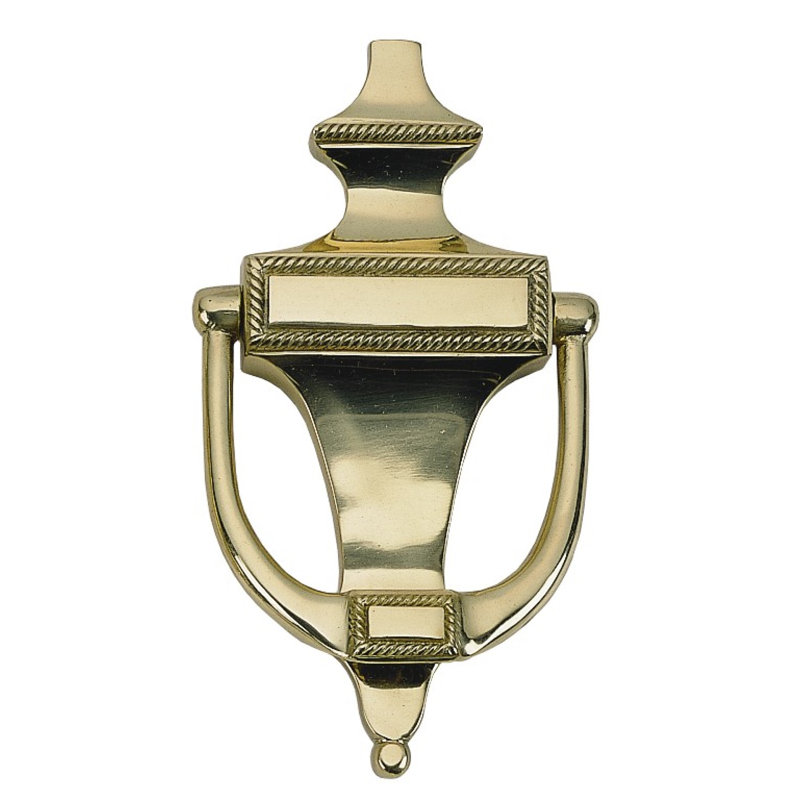 Rope Brass Door Knocker, Polished Brass