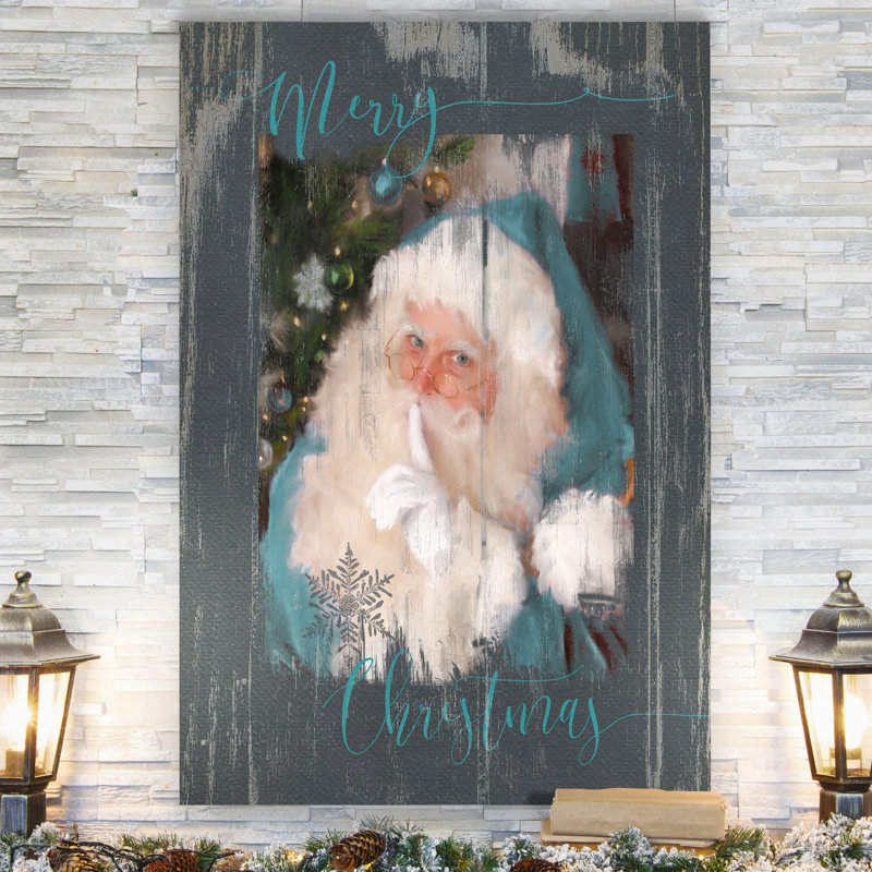" Teal Santa " by Parvez Taj, 12" H x 8" W x 1" D
