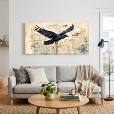 Raven Map Canvas Wall Art Set Of 1