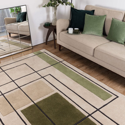 Gina Geometric Wool Hand Tufted Area Rug