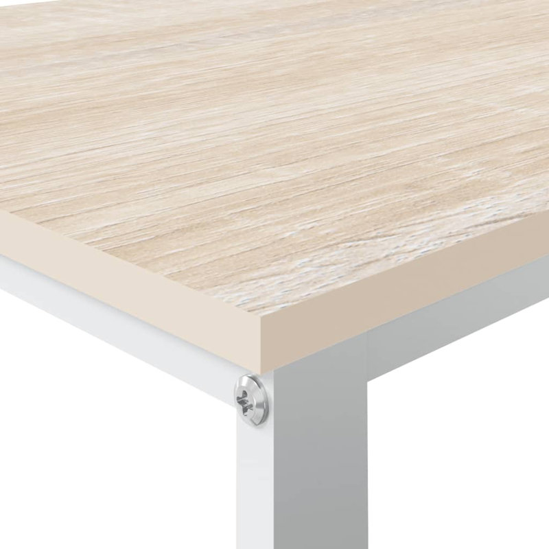 Schuldt 110Cm W Rectangle Writing Desk, White/Oak