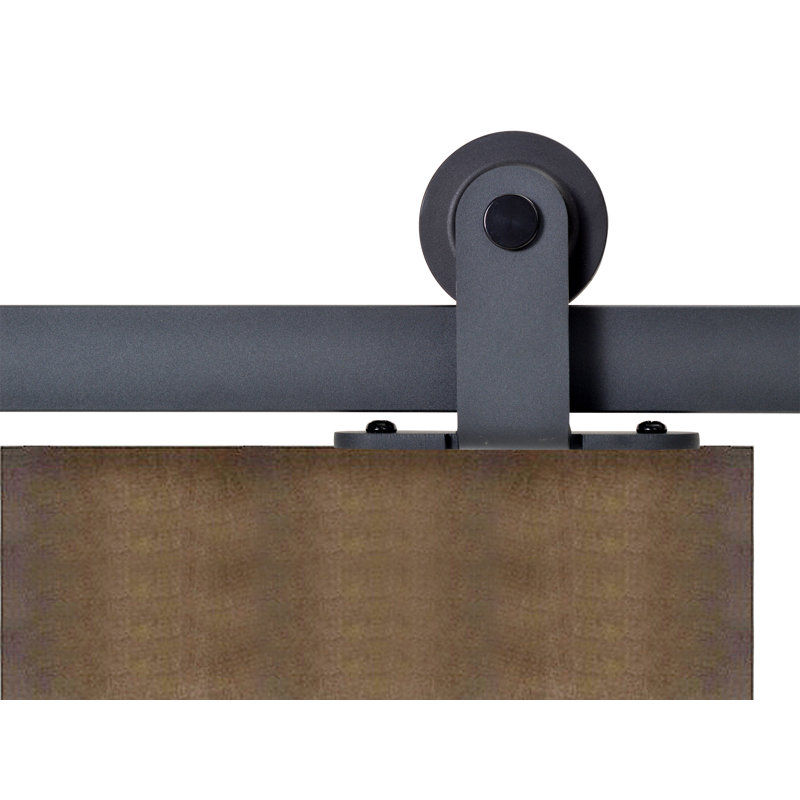 Top Mount Style Sliding Standard Single Track Barn Door Hardware Kit, Matte Black