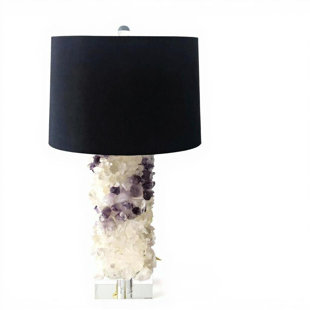 Lampe de table en quartz et améthyste