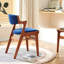 Chaise d'appoint bleue rembourrée (ensemble de 2)-102274563