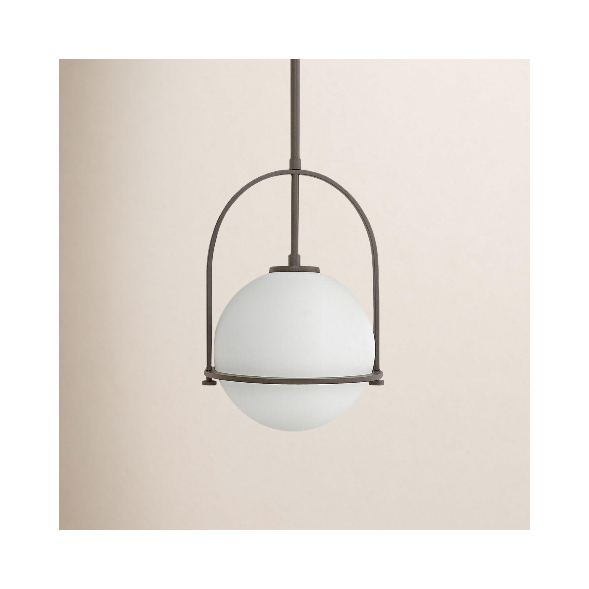 Arie Single Light Pendant w/ Globe Shade, Buckeye Bronze, 17" H x 11.5" W x 11.5" D