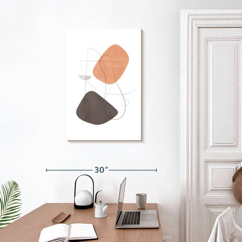 Avery, composition abstraite avec lignes XV, H 30 po x l 20 po