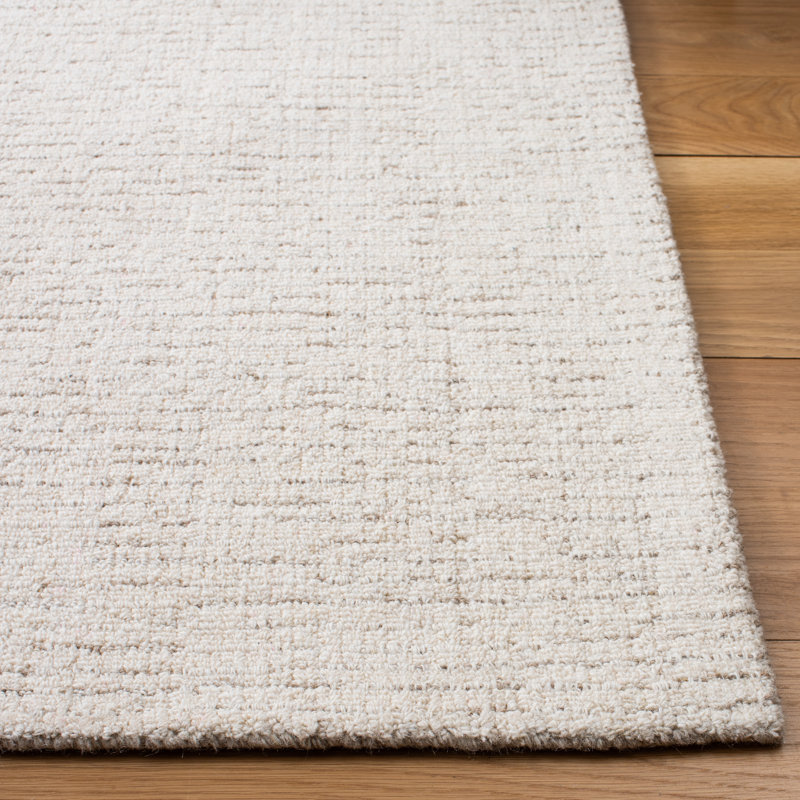 Tapis ivoire / beige en laine touffeté à la main Maja, Rectangulaire 2 pi x 3 pi