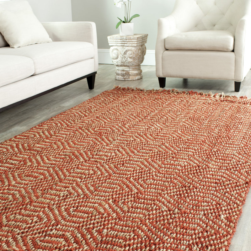 Tapis d'inspiration Sud-Ouest en jute naturel tissé à la main Debroh, Rectangle de 10 pi x 14 pi