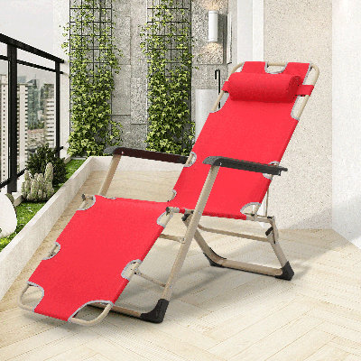 Fauteuil inclinable pliant, fauteuil inclinable d'extérieur pliable avec dossier et repose-pieds réglables