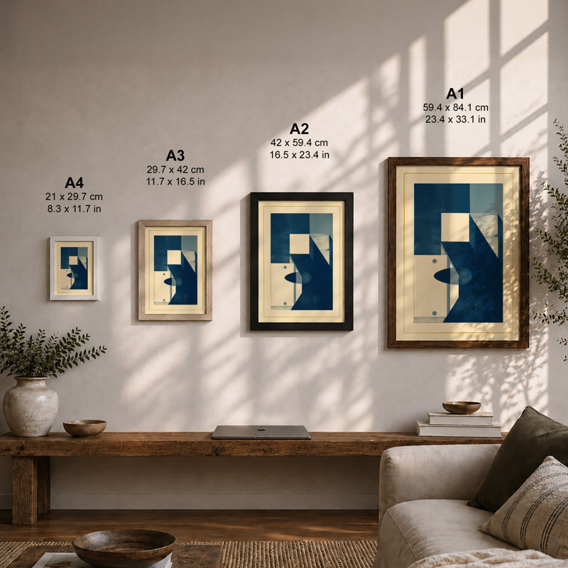Interlude Geometric - Framed Print, Unframed, A2 - 59.4 x 42.0 cm