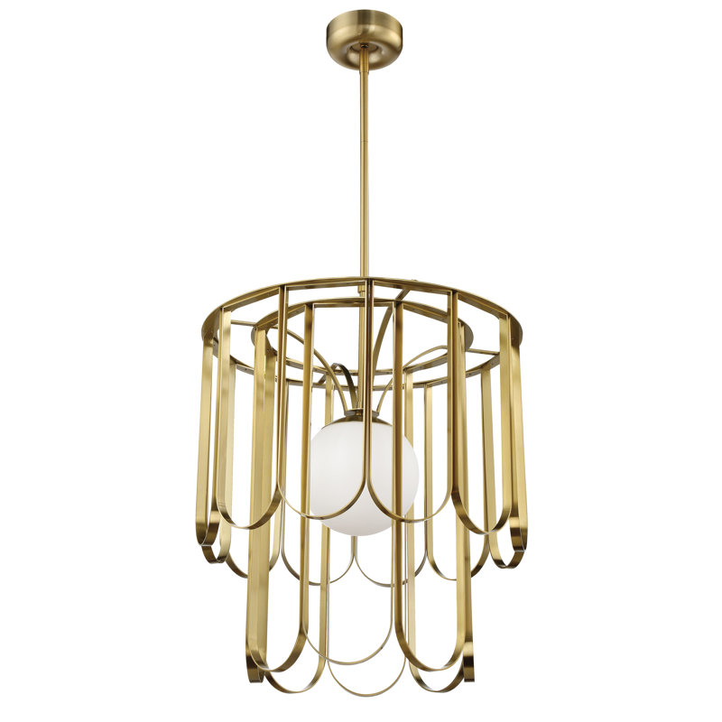 Hialmar 1 - Light Unique/Statement Pendant, Brass, 74.67" H x 25" W x 25" D