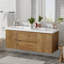 Meuble-lavabo double 59,3 po avec comptoir en SMC, armoire en panneau de fibres à densité moyenne, portes à fermeture en douceur, tiroirs divisés et meuble-lavabo mural moderne pour les grandes salles de bain