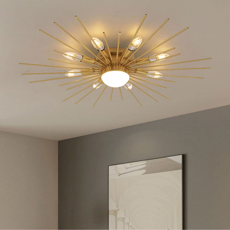 8 Lights Modern Exquisite Semi Flush Mount Ceiling Light