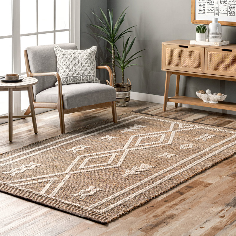 Tapis naturel tissé à la main_DGES02A, Rectangle de 5 pi x 8 pi