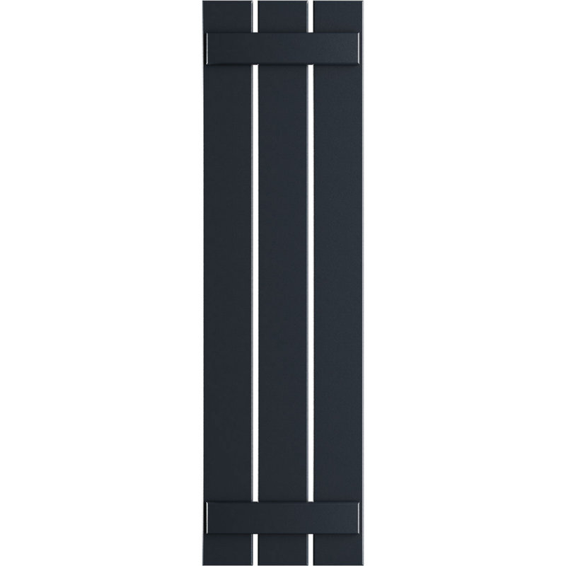 Volets en PVC True Fit à trois planches espacées, Bleu nuit sans étoile, H 58 po x l 17,125 po x P 0,625 po